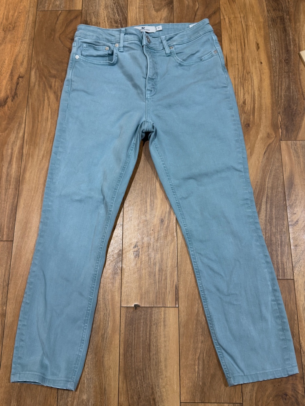 Vineyard Vines Women’s Green Straight Leg Jeans High Rise Stretch Preppy Size 28